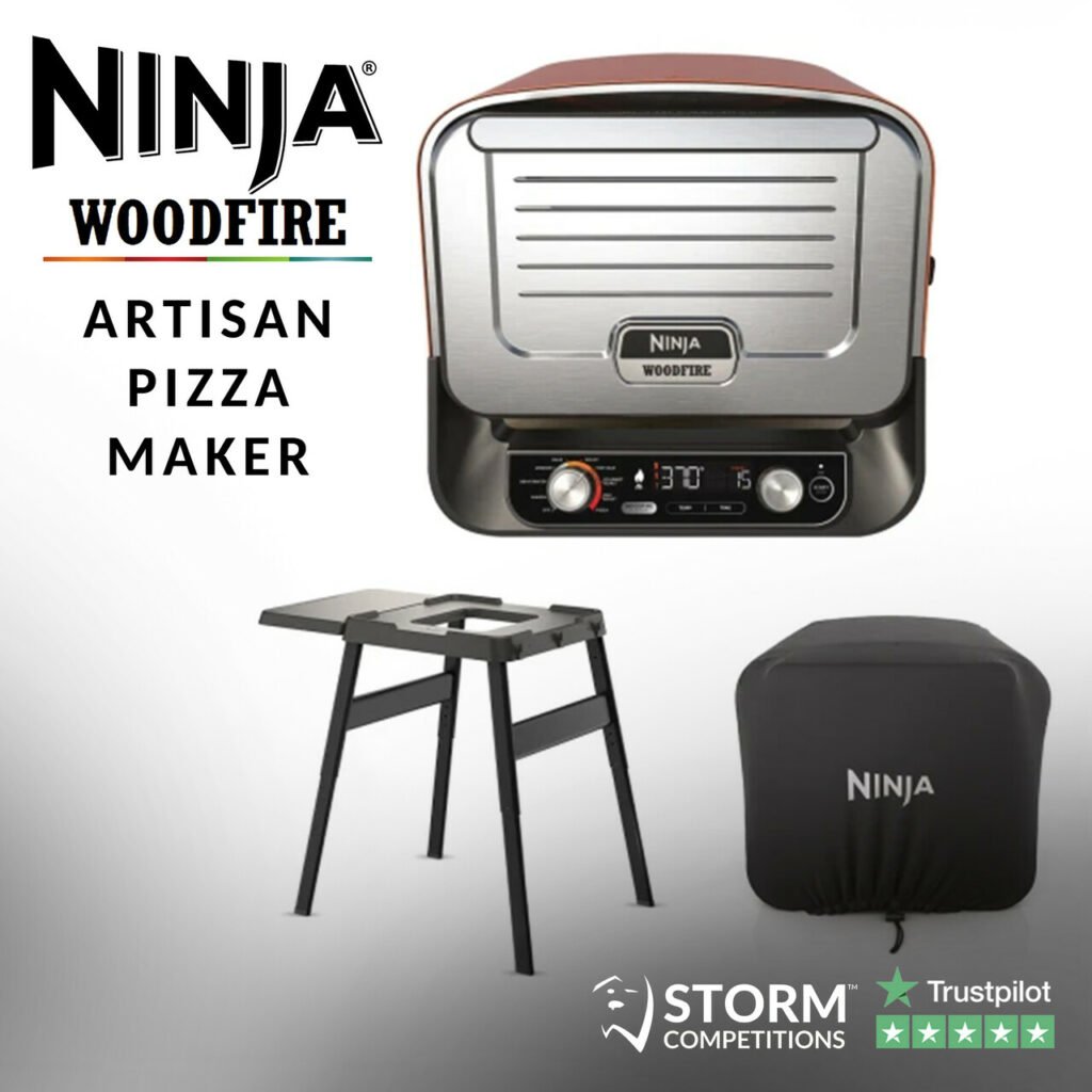 Won Ninja Woodfire Outdoor Oven, Artisan Pizza Maker and BBQ Smoker with Stand & Cover